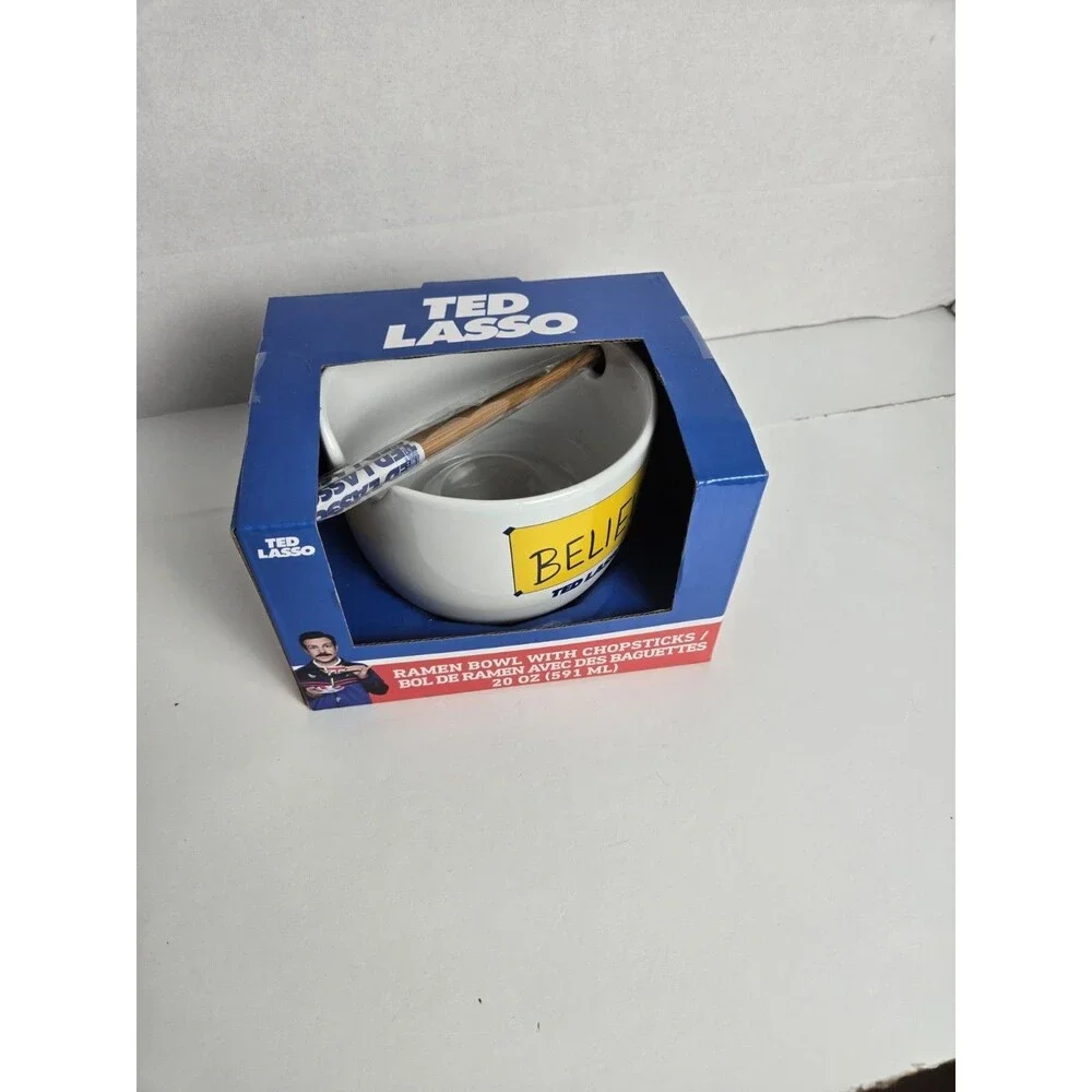 Ted Lasso-themed ramen bowl with chopsticks, featuring the iconic 